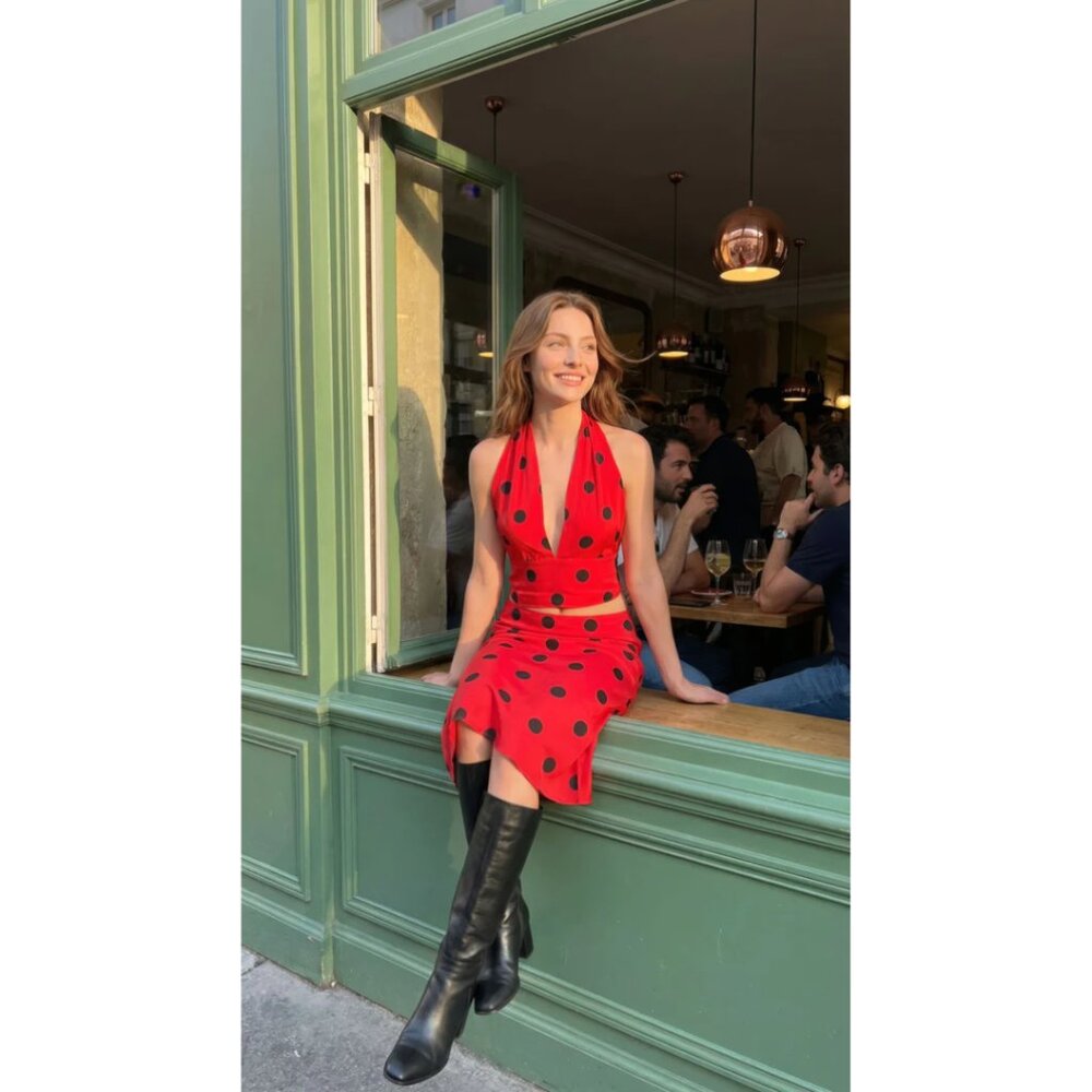SAINT MIDI SKIRT | RED POCKA